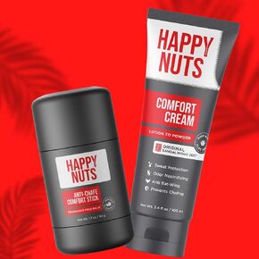 HAPPY NUTS Anti Chafe Starter Pack - Comfort Stick and Comfort Cream Ultimate Friction Defense & Chafing Prevention for Active Lifestyles