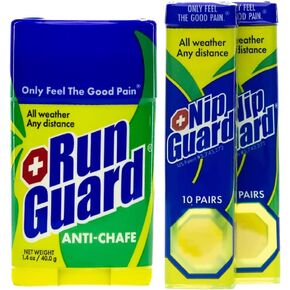 Ultimate Run Guard Bundle with Anti Chafe Stick 1.4 oz and 20 Pairs Nip Guards for Athletes