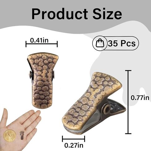 32 Pcak Mini Metal Alligator Clips for Crafts Non-Slip Silicone-Coated Clothes Pins Retro DIY Badge Clips Small Spring Clamps (Copper) in Saudi Arabia