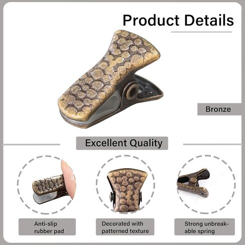 32 Pcak Mini Metal Alligator Clips for Crafts Non-Slip Silicone-Coated Clothes Pins Retro DIY Badge Clips Small Spring Clamps (Copper) in Saudi Arabia