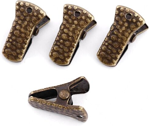 32 Pcak Mini Metal Alligator Clips for Crafts Non-Slip Silicone-Coated Clothes Pins Retro DIY Badge Clips Small Spring Clamps (Copper) in Saudi Arabia