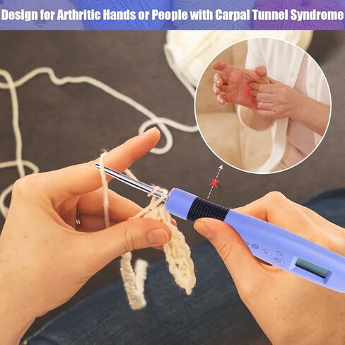 Crochet Hook with 22 Different Size, Crochet Hooks for Stitch & Row Counter, Light Up Crochet Hooks Interchangeable Crochet Needle, Ergonomic Crochet Hooks with 2 Levels Led in Saudi Arabia