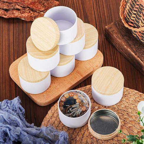 24 Pcs 8oz Candle Tins - Matte Black Bulk Empty Candle Jars with Wood Grain Lids, Candle Jars for Candle Making, Storage, and Gift (black-8oz) in Saudi Arabia