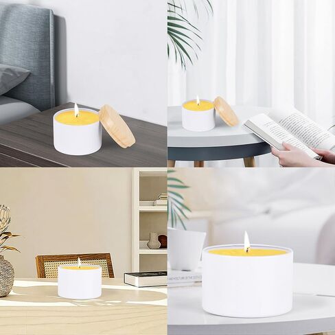 24 Pcs 8oz Candle Tins - Matte Black Bulk Empty Candle Jars with Wood Grain Lids, Candle Jars for Candle Making, Storage, and Gift (black-8oz) in Saudi Arabia