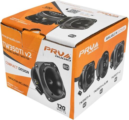 PRV AUDIO Car Audio Tweeters 240 Watts Bundle TW350Ti v2 Titanium Bullet 3x3 PRO Audio Tweeters 8 Ohm - High Output Easy to Mount Tweeters - Compact Design (Pair) in Saudi Arabia