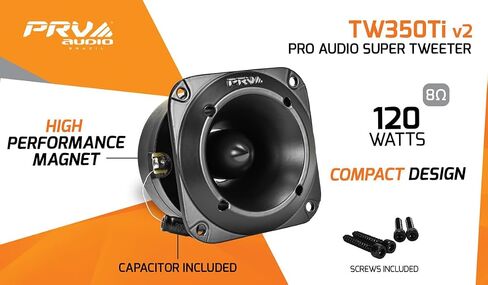 PRV AUDIO Car Audio Tweeters 240 Watts Bundle TW350Ti v2 Titanium Bullet 3x3 PRO Audio Tweeters 8 Ohm - High Output Easy to Mount Tweeters - Compact Design (Pair) in Saudi Arabia