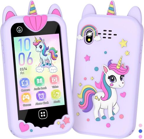 Kids Smart Phone for Girls Boys – Kids Cell Phone Toys Ages 3-10 with Touchscreen, Dual Camera, Music Player, 17 Games Toddler Learning Phone Birthday Gifts for 3 4 5 6 7 8 Years Old, 8GB Card, Blue in Saudi Arabia