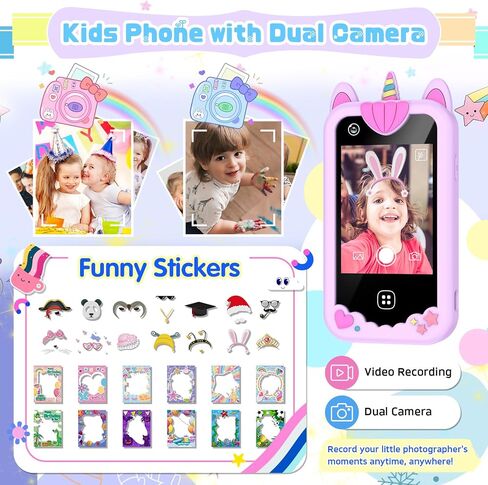 Kids Smart Phone for Girls Boys – Kids Cell Phone Toys Ages 3-10 with Touchscreen, Dual Camera, Music Player, 17 Games Toddler Learning Phone Birthday Gifts for 3 4 5 6 7 8 Years Old, 8GB Card, Blue in Saudi Arabia
