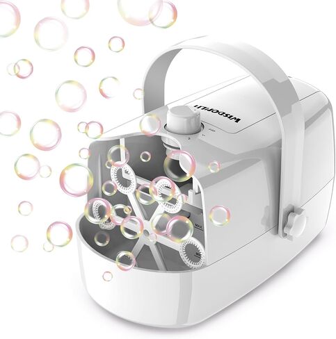 Bubble Machine, 3 in 1 Bubble Maker, Bubble Blower with Replaceable Bubble Wands, 18000+ Bubbles Per Minute, Operated by Plug-in or Batteries, Bubble Toys for Indoor Outdoor Birthday Party in Saudi Arabia