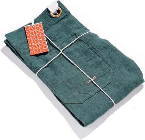Caldo Linen Kitchen Apron للطهي - رجال ونسخة من الكتان المريلة للمشاهير المحترفة أو الخادم أو الباريستا مع جيوب (شجرة التنوب) in Kuwait