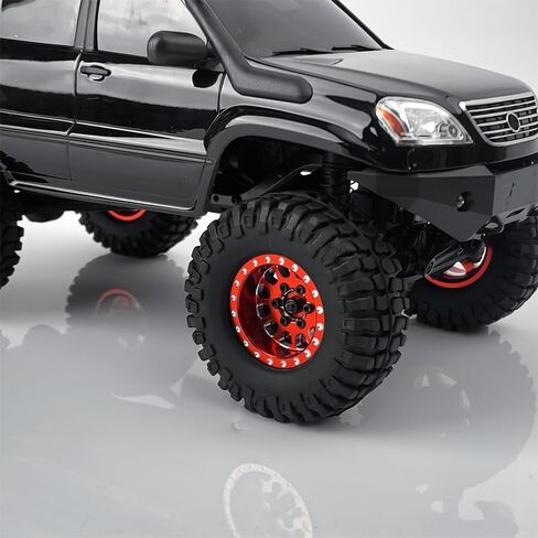 4pcs 1.0 بالإضافة إلى حافات عجلة Beadlock لـ 1/24 RC Crawlers AXIAL SCX24 GALDIATR DEATBOLT BRONCO C10 JLU Parts (Black) in Kuwait