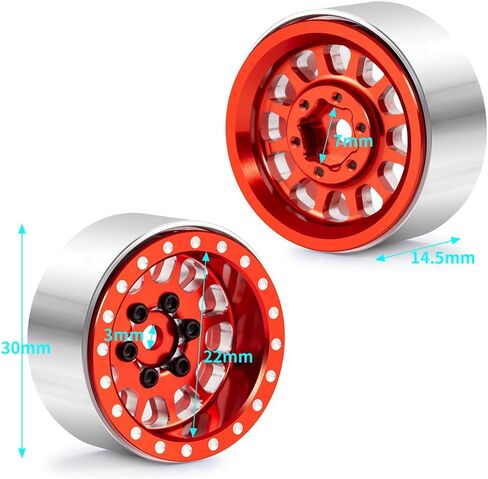 4pcs 1.0 بالإضافة إلى حافات عجلة Beadlock لـ 1/24 RC Crawlers AXIAL SCX24 GALDIATR DEATBOLT BRONCO C10 JLU Parts (Black) in Kuwait