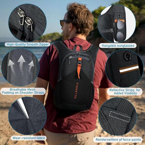 FIORETTO 15L Hiking Backpack for Women Men Mini Packable Backpack Lightweight Small Daypack for Camping Travel Outdoor, Beige in Kuwait
