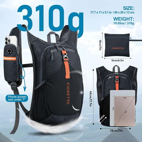 FIORETTO 15L Hiking Backpack for Women Men Mini Packable Backpack Lightweight Small Daypack for Camping Travel Outdoor, Beige in Kuwait