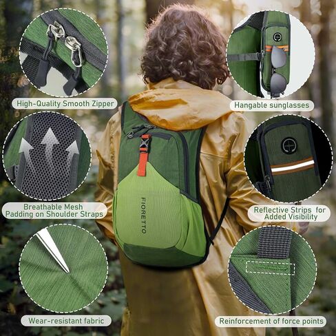 FIORETTO 15L Hiking Backpack for Women Men Mini Packable Backpack Lightweight Small Daypack for Camping Travel Outdoor, Beige in Kuwait