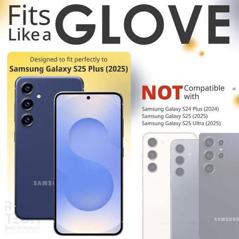 for Samsung Galaxy S25+ Case with Belt Clip Holster & Kickstand, Screenless Protective Dual-Layer Shockproof Phone Case for Galaxy S25 Plus - Black & Blue in Saudi Arabia