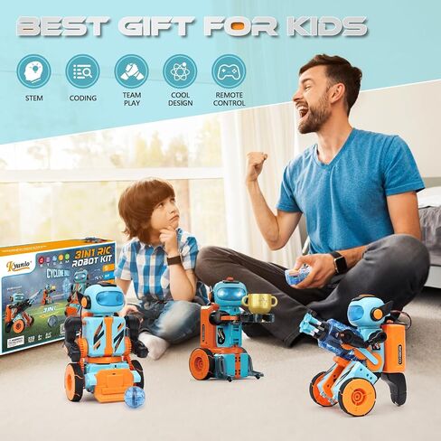 STEM Robotics Kits for Kids Ages 8-12 8-14 Year Old, 3 in 1 Remote/APP/Voice Control & Programming Robot Building Set, Toy Coding Science Projects, Birthday Gift Ideas for 8 9 10 11 12+ Boys in Saudi Arabia