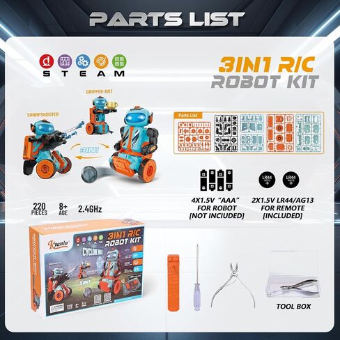 STEM Robotics Kits for Kids Ages 8-12 8-14 Year Old, 3 in 1 Remote/APP/Voice Control & Programming Robot Building Set, Toy Coding Science Projects, Birthday Gift Ideas for 8 9 10 11 12+ Boys in Saudi Arabia