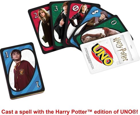 Mattel Games UNO Harry Potter Card Game for Kids, Adults & Parties, Collectible Deck Based on Popular Series for 2 to 10 Players in Saudi Arabia