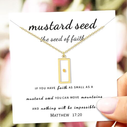 Mustard Seed Necklace Christian Jewelry for Women Mustard Seed Jewelry for Girls Encouragement gift Mountain Seed Necklace Gift for Christian Religious Necklace in Saudi Arabia