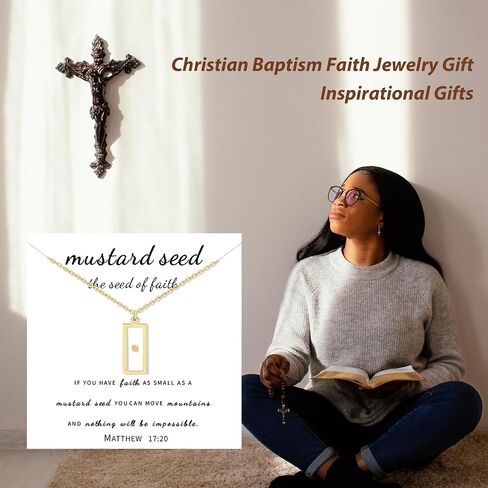 Mustard Seed Necklace Christian Jewelry for Women Mustard Seed Jewelry for Girls Encouragement gift Mountain Seed Necklace Gift for Christian Religious Necklace in Saudi Arabia