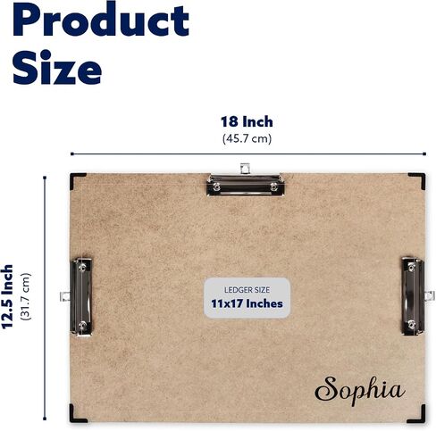 11x17 Clipboard, Three Clip Wood Board, Extra Large Clip Board Horizontal Wooden Writing Board, Not Fragile Art Drawing Clip Boards, Drawing Board with Clips for Art Classroom (Wooden, 11x17) in Saudi Arabia