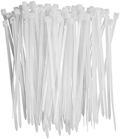 Small Zip Ties,White Zip Ties 4 Inch 100 Pack, Nylon Cable Ties Self Locking Tie Straps, Heavy Duty clear zip ties, Tiny Cable Ties for Indoor and Outdoor by OSXCAUES (4" White) in Kuwait