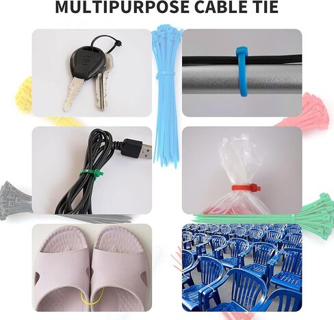 Small Zip Ties,White Zip Ties 4 Inch 100 Pack, Nylon Cable Ties Self Locking Tie Straps, Heavy Duty clear zip ties, Tiny Cable Ties for Indoor and Outdoor by OSXCAUES (4" White) in Kuwait