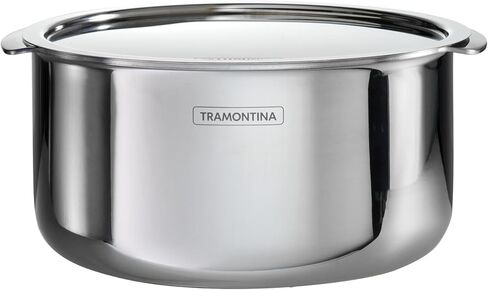 Tramontina Utsava 3.4-Quart Tri-Ply Clad Stainless Steel Tope with Lid, Patila Pot for Indian Cooking in Saudi Arabia