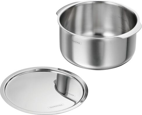 Tramontina Utsava 3.4-Quart Tri-Ply Clad Stainless Steel Tope with Lid, Patila Pot for Indian Cooking in Saudi Arabia