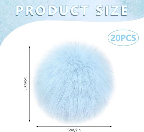 bekecidi 20 pcs faux fur pom poms ، poms pom poms fluffy with loop soft plush faux faux rabbit fur formpoms for haps dloves bloves baby knitting keychains craft diy (أبيض ، 2 بوصة) in Kuwait