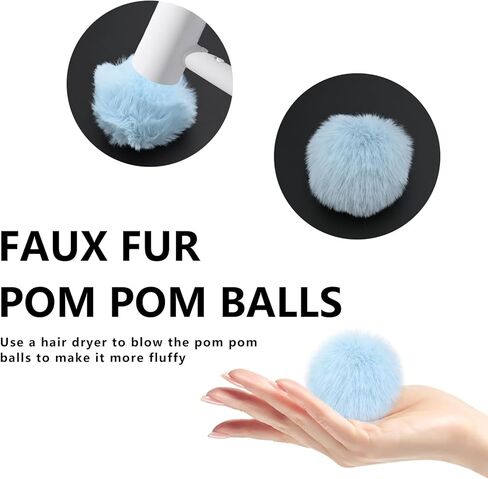 bekecidi 20 pcs faux fur pom poms ، poms pom poms fluffy with loop soft plush faux faux rabbit fur formpoms for haps dloves bloves baby knitting keychains craft diy (أبيض ، 2 بوصة) in Kuwait