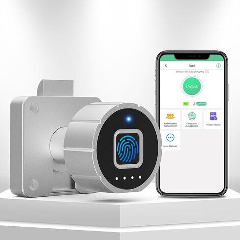 Fingerprint Cabinet Lock, Pothunder Smart Lock with Bluetooth & Fingerprint, Keyless Drawer Furniture Lock, USB Charging Fingerprint Lock, Ideal for Home, Office, Furniture, Mailbox (20MM) in Saudi Arabia