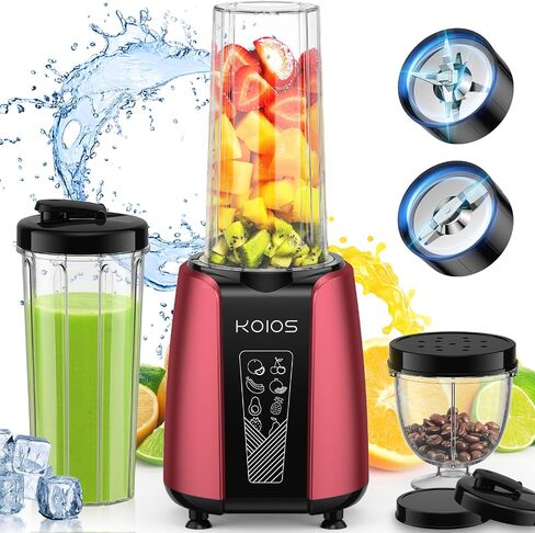 KOIOS Smoothie Blender, Max 1000w Personal Blender for Shakes and Smoothies, 12Pcs Coffee Grinder and Countertop Blenders Combo for Kitchen, Portable Smoothie Blenders with 2x22 oz To-Go Cups, Non-BPA in Saudi Arabia