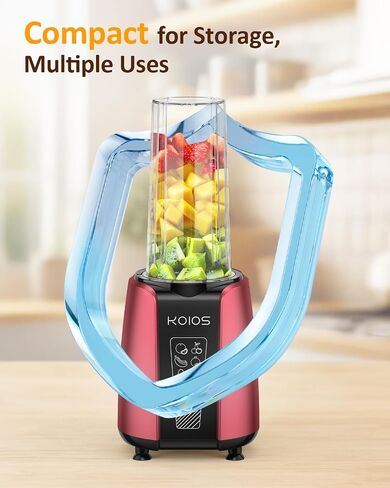 KOIOS Smoothie Blender, Max 1000w Personal Blender for Shakes and Smoothies, 12Pcs Coffee Grinder and Countertop Blenders Combo for Kitchen, Portable Smoothie Blenders with 2x22 oz To-Go Cups, Non-BPA in Saudi Arabia
