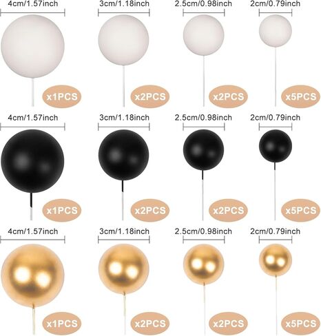 30 PCS Balls Cake Topper DIY Cake Insert Toppers Ball Cake Picks Cupcake Topper for Birthday Party Baby Shower Wedding Cake Decoration(Blue White Dark Blue) in Kuwait