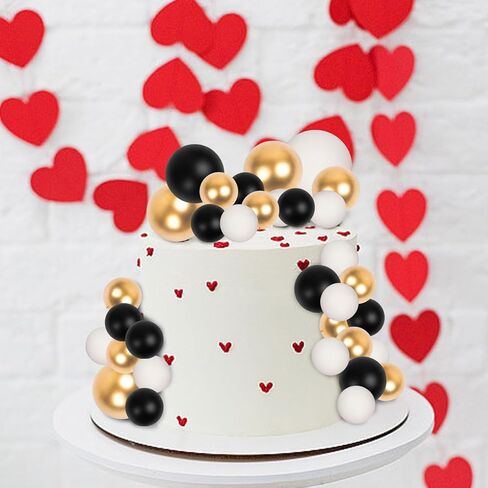 30 PCS Balls Cake Topper DIY Cake Insert Toppers Ball Cake Picks Cupcake Topper for Birthday Party Baby Shower Wedding Cake Decoration(Blue White Dark Blue) in Kuwait