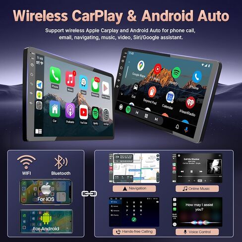Car Stereo Radio for Toyota Prius 2004 2005 2006 2007 2008 2009 with Wireless Carplay Android Auto - 9" IPS Touch Screen with GPS BT WiFi FM SWC Mirror Link Backup Camera - 2G+32G in Saudi Arabia