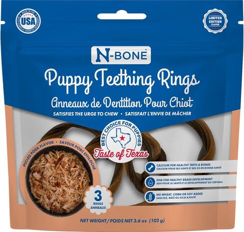N-Bone Puppy Teething Rings Taste of Texas Burnt Ends Flavor 3 Count in Saudi Arabia