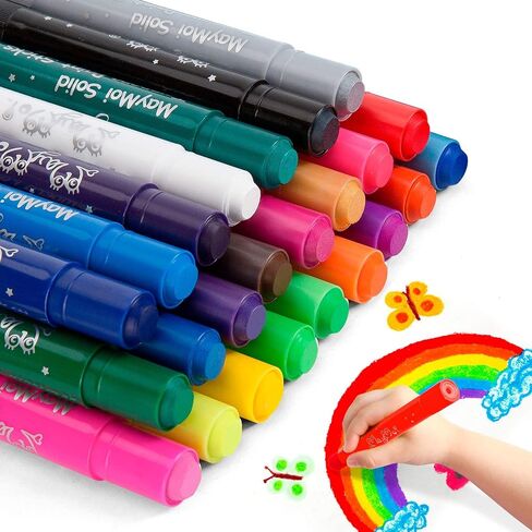Washable Tempera Paint Sticks | Non-Toxic, Quick Drying & No Mess Paint Sticks for Kids, Best Art Birthday Gifts for Kids (12 Colors) in Saudi Arabia