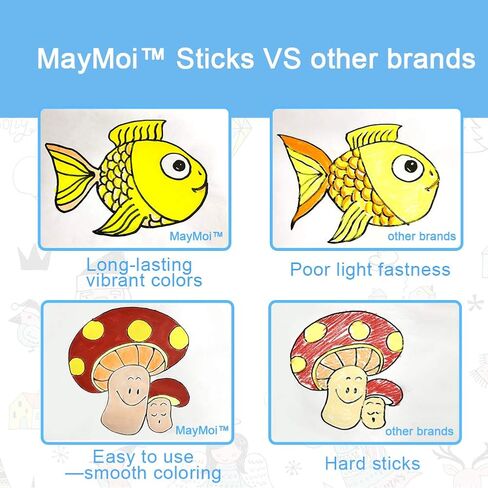 Washable Tempera Paint Sticks | Non-Toxic, Quick Drying & No Mess Paint Sticks for Kids, Best Art Birthday Gifts for Kids (12 Colors) in Saudi Arabia