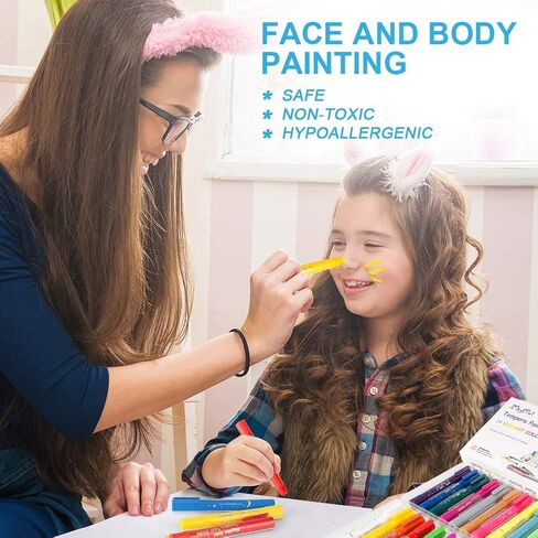 Washable Tempera Paint Sticks | Non-Toxic, Quick Drying & No Mess Paint Sticks for Kids, Best Art Birthday Gifts for Kids (12 Colors) in Saudi Arabia