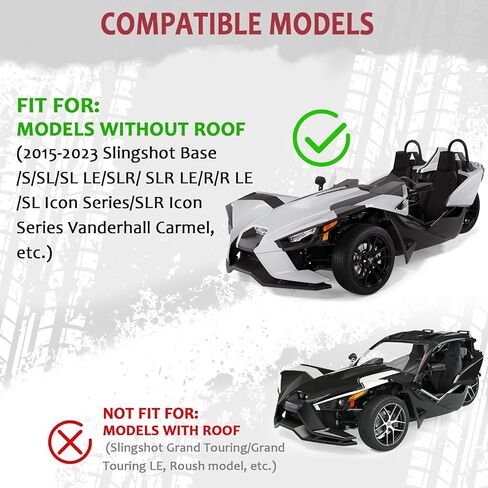 غطاء StarknightMT Slingshot مع غطاء كامل مقاوم للماء للسقف متوافق مع Polaris 2019 2020 2021 2022 2023 2024 فتحات تهوية جميع أغطية حماية الطقس مع ملحقات شرائط عاكسة علوية in Saudi Arabia