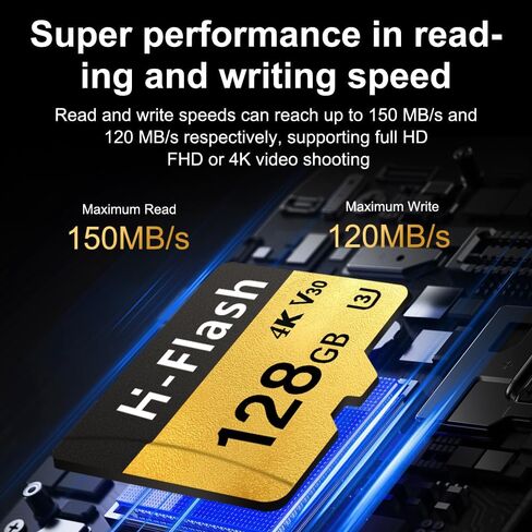 128GB SD Card 2 Pack Adapter, 256GB Memory Card High Speed Up to 150MB/s, A1 V30 U3 4K C10 for Tablet/Mobile Phone/Camera/Car Audio/Game Console in Saudi Arabia