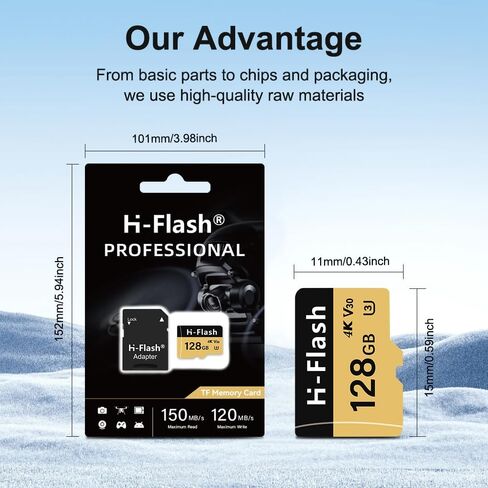 128GB SD Card 2 Pack Adapter, 256GB Memory Card High Speed Up to 150MB/s, A1 V30 U3 4K C10 for Tablet/Mobile Phone/Camera/Car Audio/Game Console in Saudi Arabia