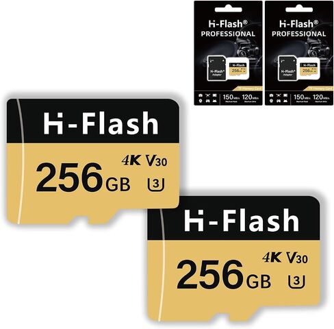 128GB SD Card 2 Pack Adapter, 256GB Memory Card High Speed Up to 150MB/s, A1 V30 U3 4K C10 for Tablet/Mobile Phone/Camera/Car Audio/Game Console in Saudi Arabia