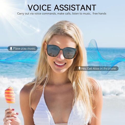 نظارة شمسية بلوتوث الذكية مع حماية UV400 للرجال ، ونظارات صوتية مع مكبر صوت مفتوح ، والتحكم في الموسيقى ، والمكالمات ، ومساعد صوت لنظام iOS ، ونظارات شمسية رياضية في الهواء الطلق ، والجنسين. in Kuwait