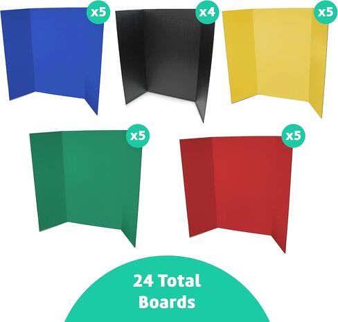 Flipside Products 36" x 48" Foam Project Boards for Presentations, Science Fair, School Projects, Event Displays and Trifold Picture Board - Assorted Colors - 10 Pack in Saudi Arabia