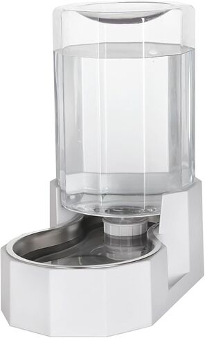 Automatic Pet Water Dispenser with Stainless Steel Bowl, Gravity Waterer, Angular Water Feeder for Small to Large Dogs and Cats (Black, 9L Without Filter) in Saudi Arabia