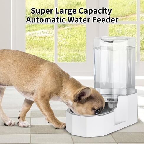 Automatic Pet Water Dispenser with Stainless Steel Bowl, Gravity Waterer, Angular Water Feeder for Small to Large Dogs and Cats (Black, 9L Without Filter) in Saudi Arabia